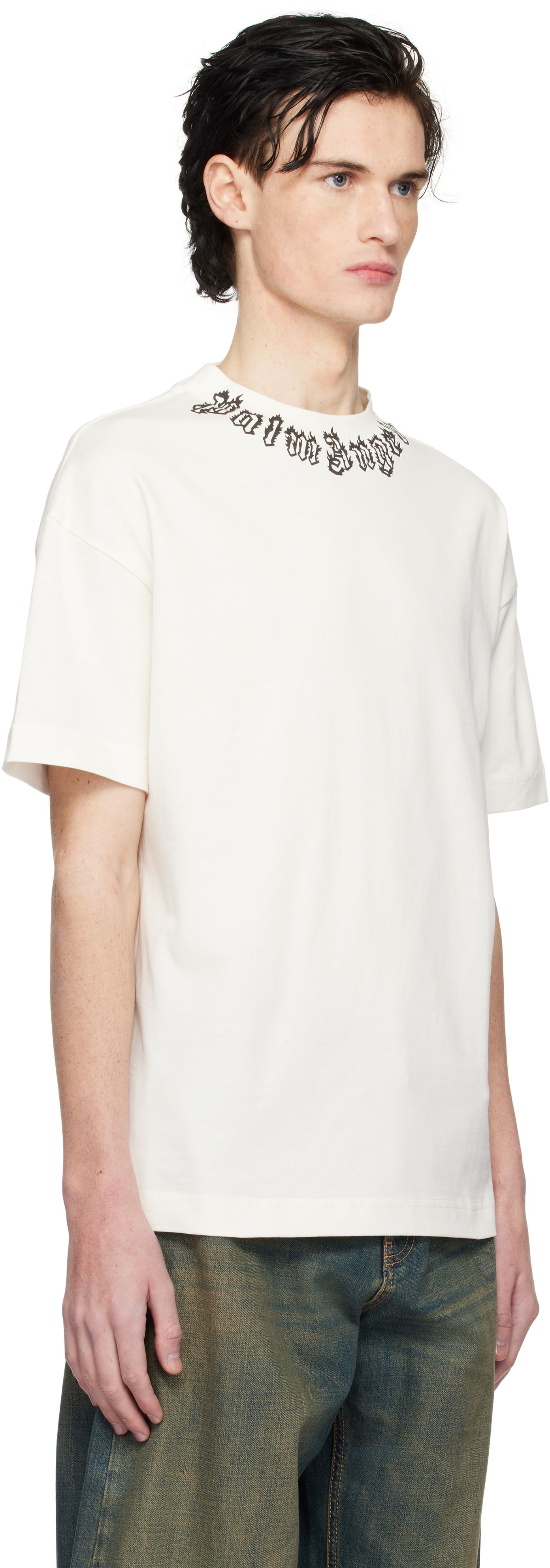 Tričko Palm Angels Flame Logo T-Shirt Biela | PMAA001S25JER0020310, 1