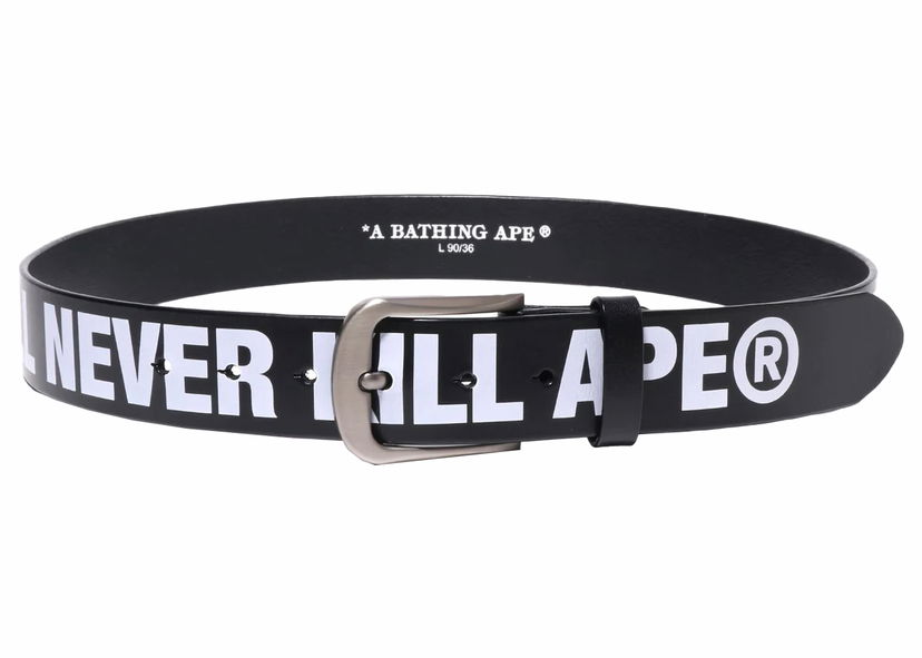 Opasok BAPE BAPE A Bathing Ape Leather Belt Black Čierna | 1J80-188-003