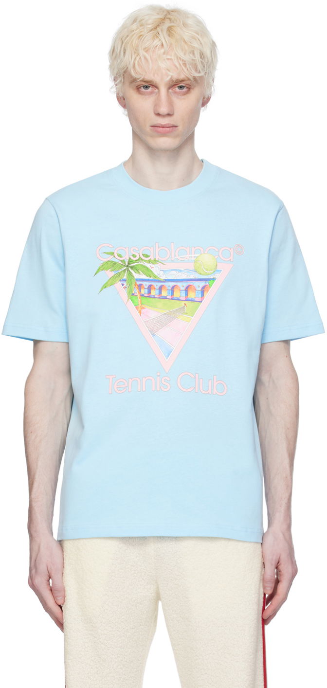 Tričko Casablanca SSENSE x 'Tennis Club' Icon T-Shirt Modrá | MPS24-JTS-001-04, 0