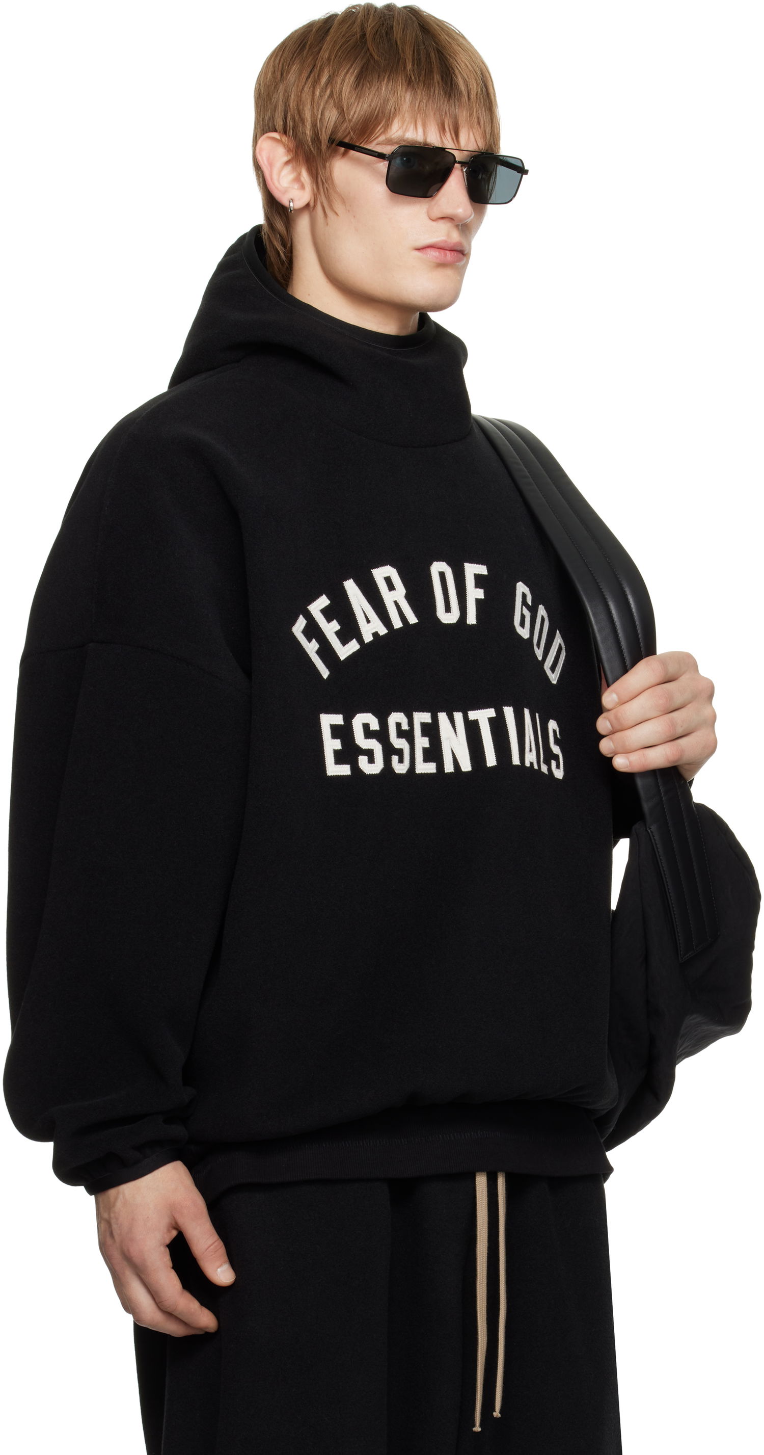 Mikina Fear of God Fear of God ESSENTIALS Brushed Hoodie Čierna | 202HO246410F, 1