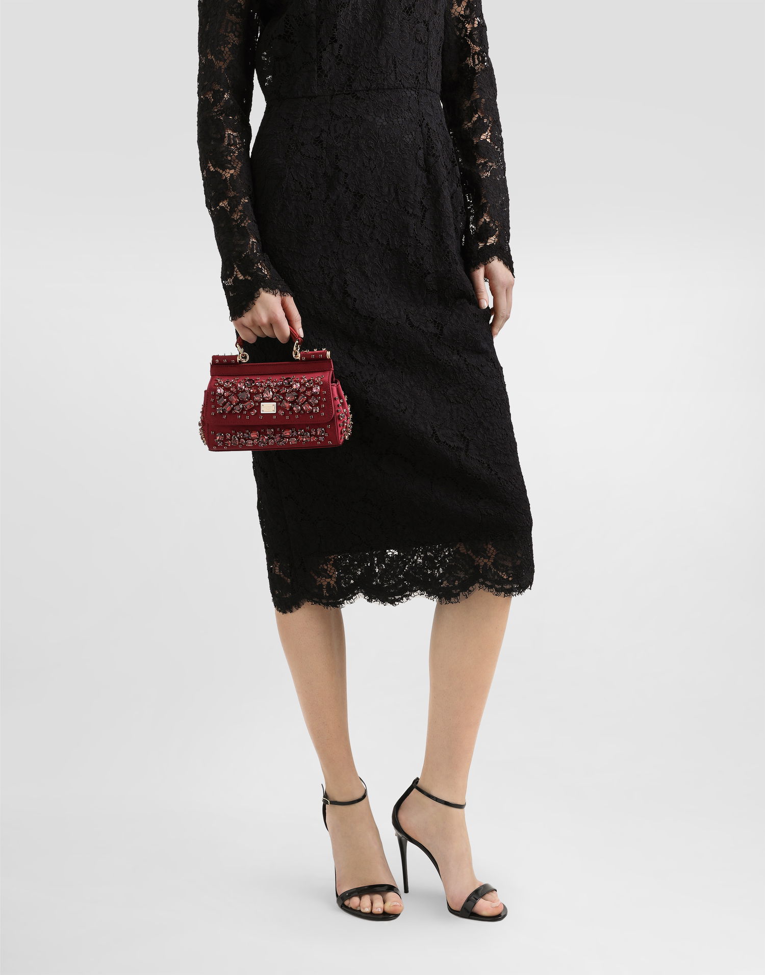 Kabelka Dolce & Gabbana Small Sicily Embellished Handbag Červená | BB7116C9S4880305, 1