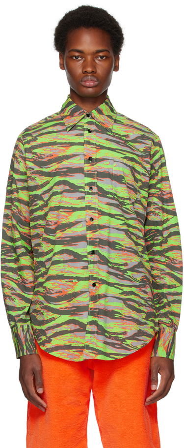 Košeľa ERL Abstract Print Long Sleeve Shirt Zelené | ERL06B005, 0