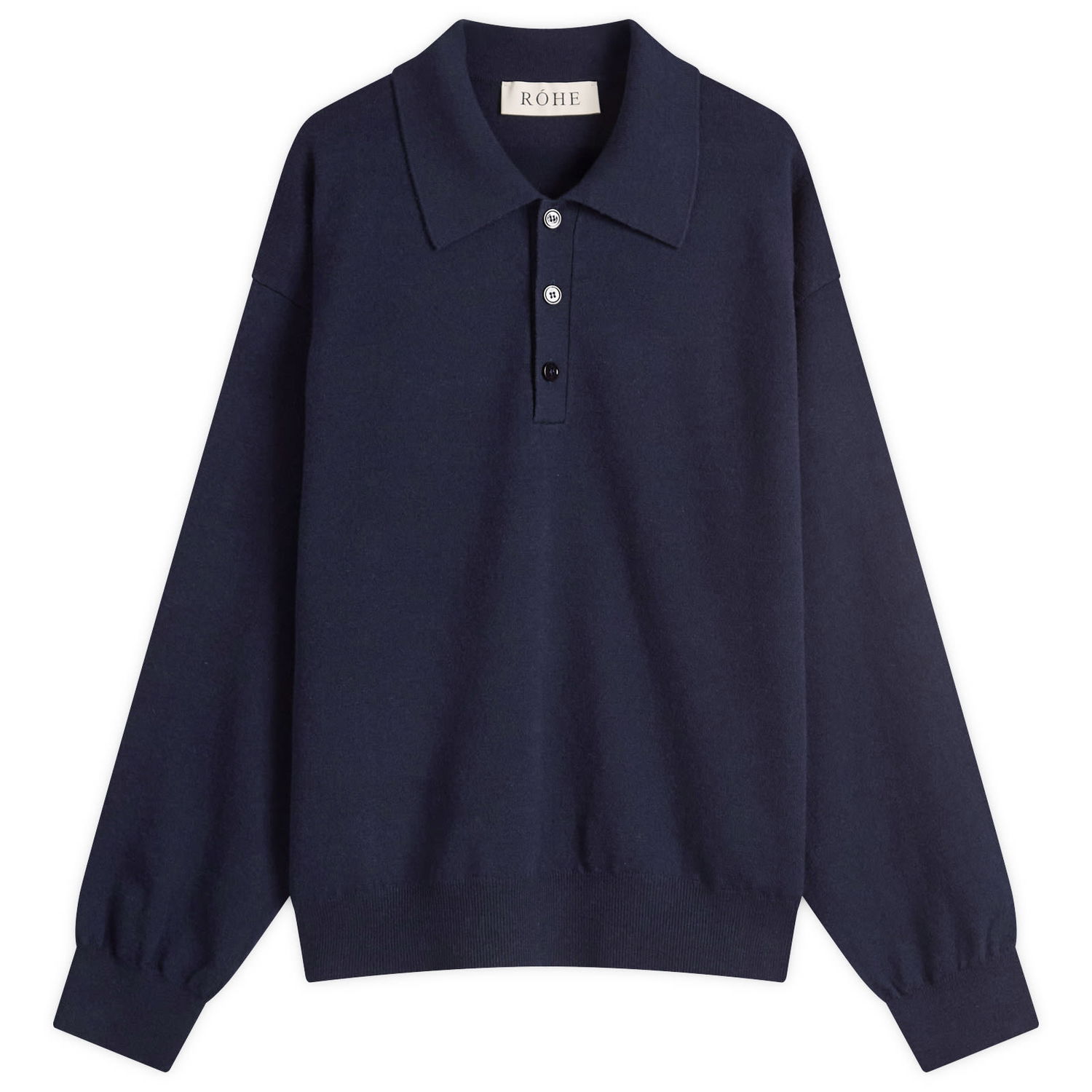Sveter Róhe Rohe Knitted Long Sleeve Polo Navy | 314-23-413, 0