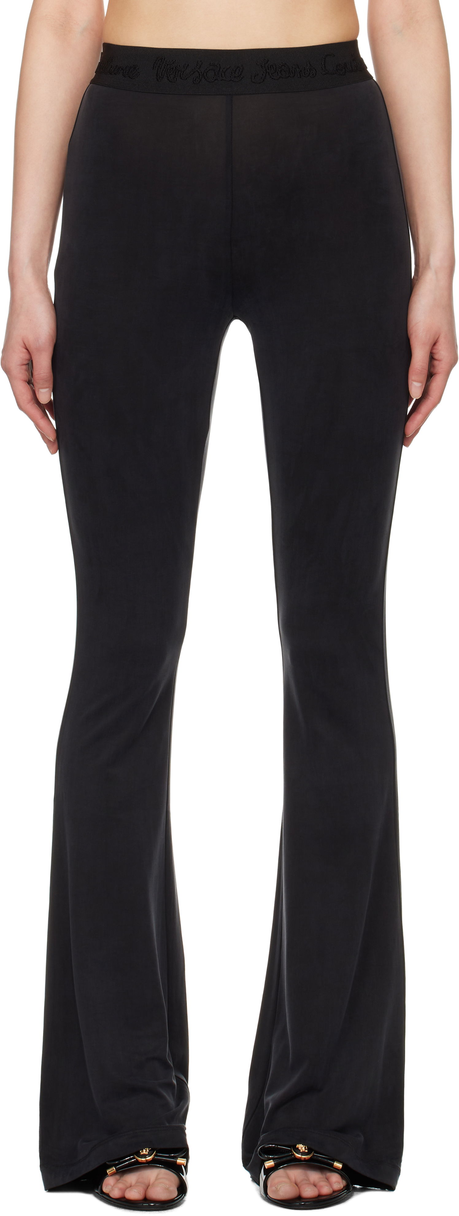 Nohavice Versace Versace Jeans Couture Flared Leggings Čierna | E78HAC107_EJ0190, 0