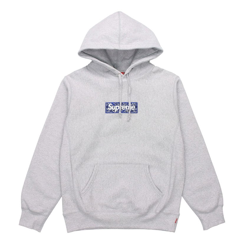 Mikina Supreme Supreme Bandana Box Logo Hooded Sweatshirt Šedá | SUP-FW19-10830
