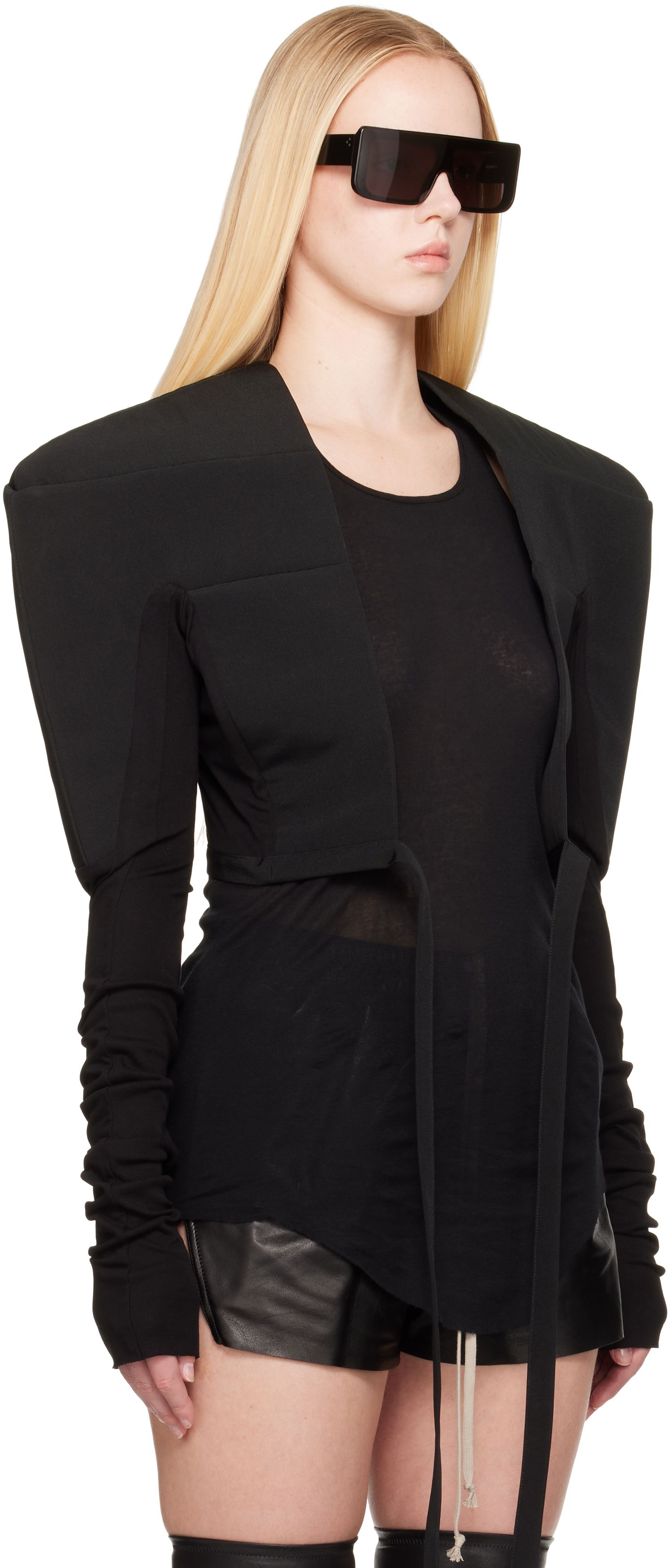 Bunda Rick Owens Rick Owens Hollywood Tight Blazer Čierna | RO01E7275 PCVSJA, 1