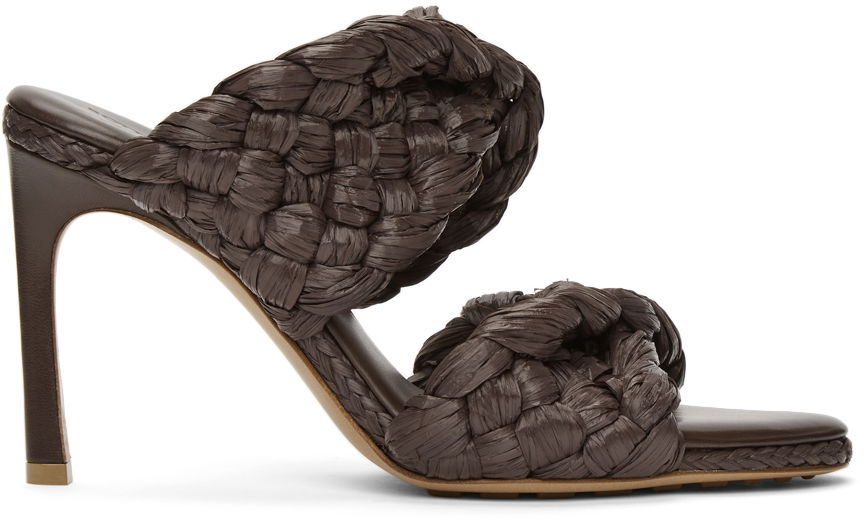 Tenisky a topánky Bottega Veneta Bottega Veneta 'The Curve' Raffia Heeled Sandals Hnedá | 651398 V0GM0, 0