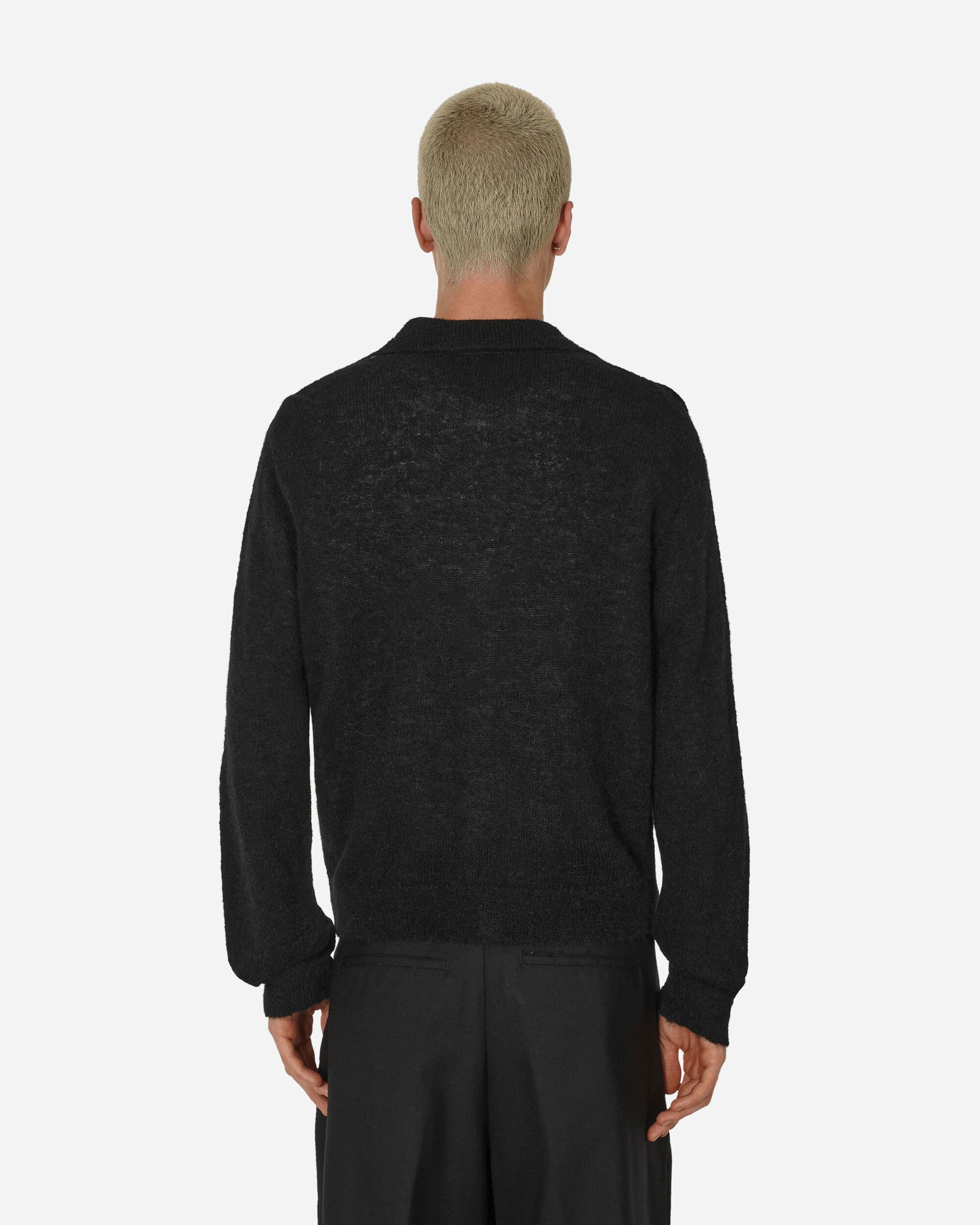 Fuzzy Alpaca Evening Polo Cardigan