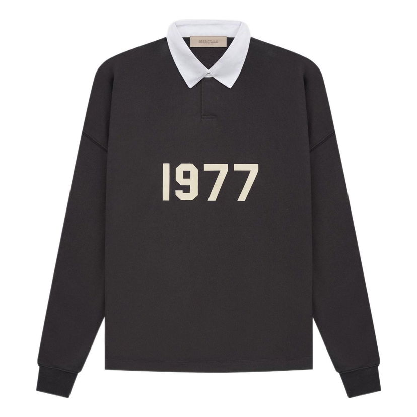 Polo tričko Fear of God Essentials 1977 Henley Rugby Polo Čierna | FOG-SS22-123