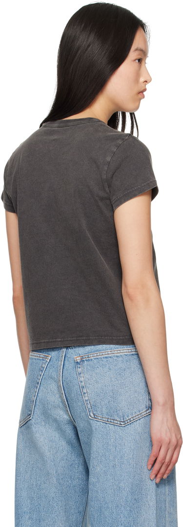 Tričko Alexander Wang Alexander Wang Distressed Logo Shrunken T-Shirt Šedá | 4CC2251540, 2