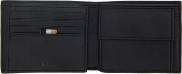 Peňaženka BOSS Leather Trifold Wallet Čierna | 50536727, 2