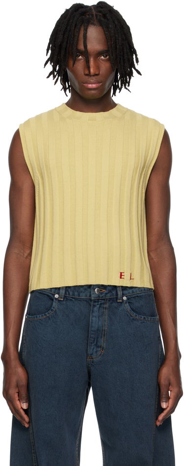 Sveter Eckhaus Latta Eckhaus Latta Knitted Cropped Vest Žltá | 8025-EL-PS25-DO - DOMINO, 0