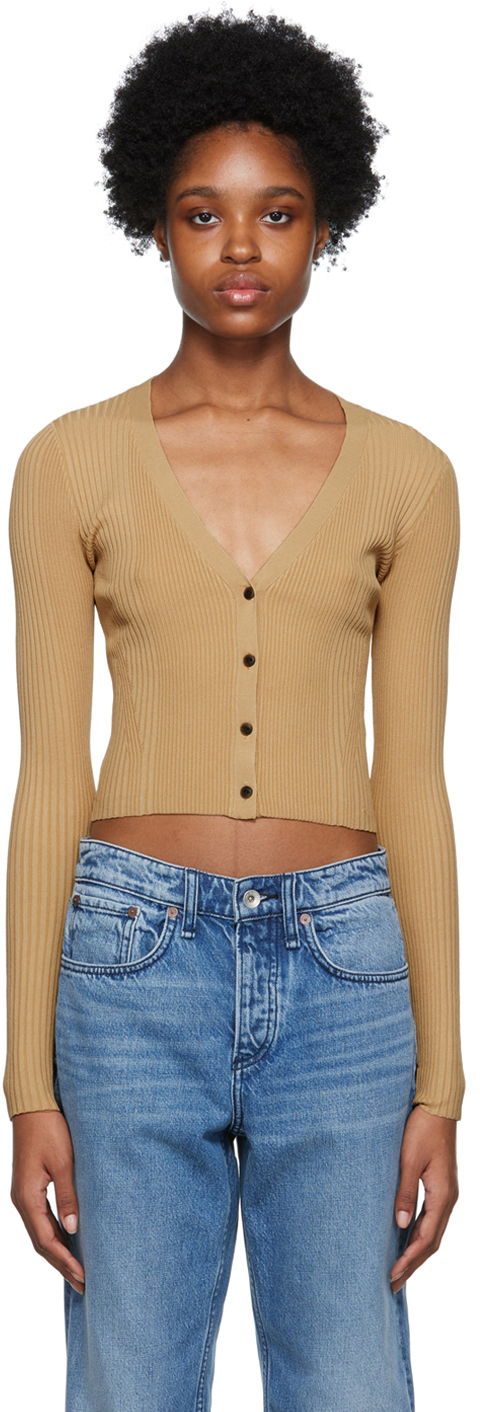 Sveter rag & bone Rib Knit Cardigan Hnedá | WAS22FS038WD38, 0