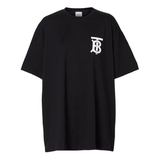 Tričko Burberry Monogram Motif Oversized Cotton T-Shirt Čierna | 80174721, 0
