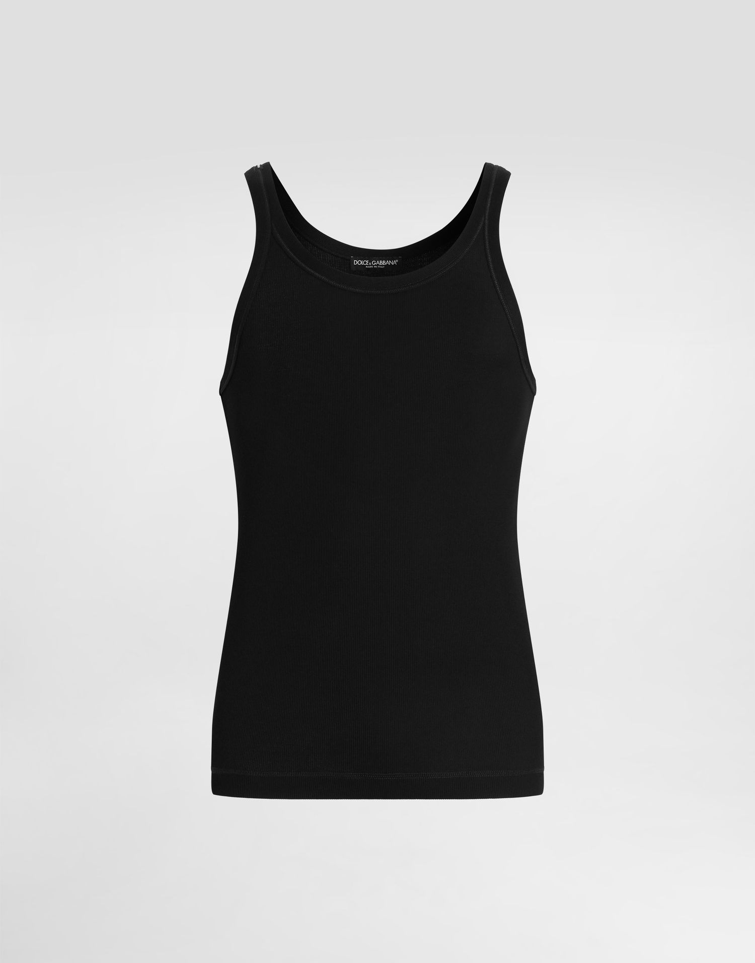 Tielko Dolce & Gabbana Dolce & Gabbana Fine-Rib Slim-Fit Tank Top Čierna | G8PA8TG7O6RN0000, 0