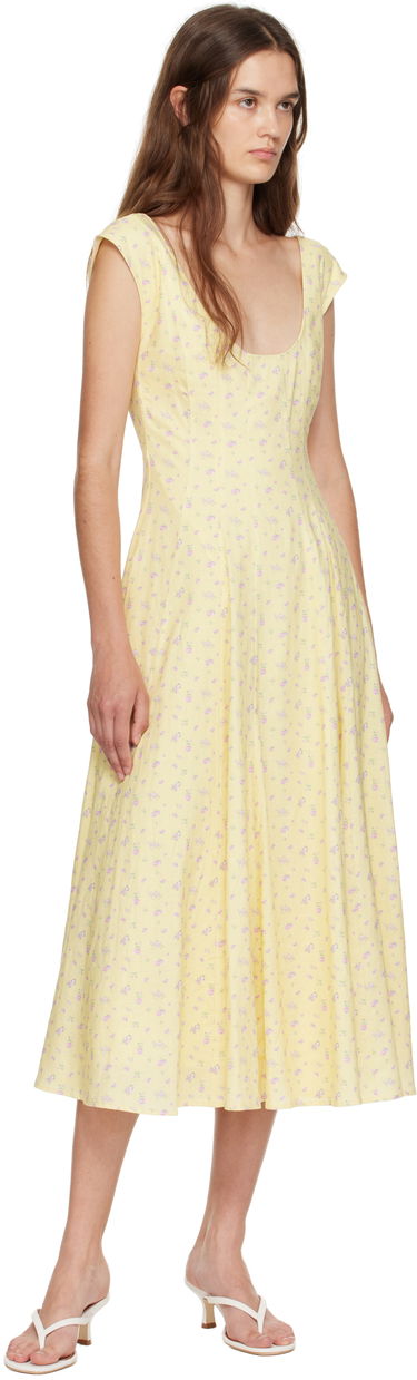 Šaty GUIZIO Guizio Leila Floral Midi Dress Žltá | P25404W085, 3