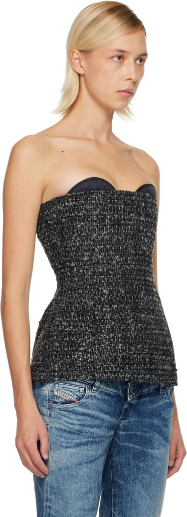 Crop Top Diesel T-Orset Tweed Strapless Bustier Top Šedá | A20623 0EPCS, 1
