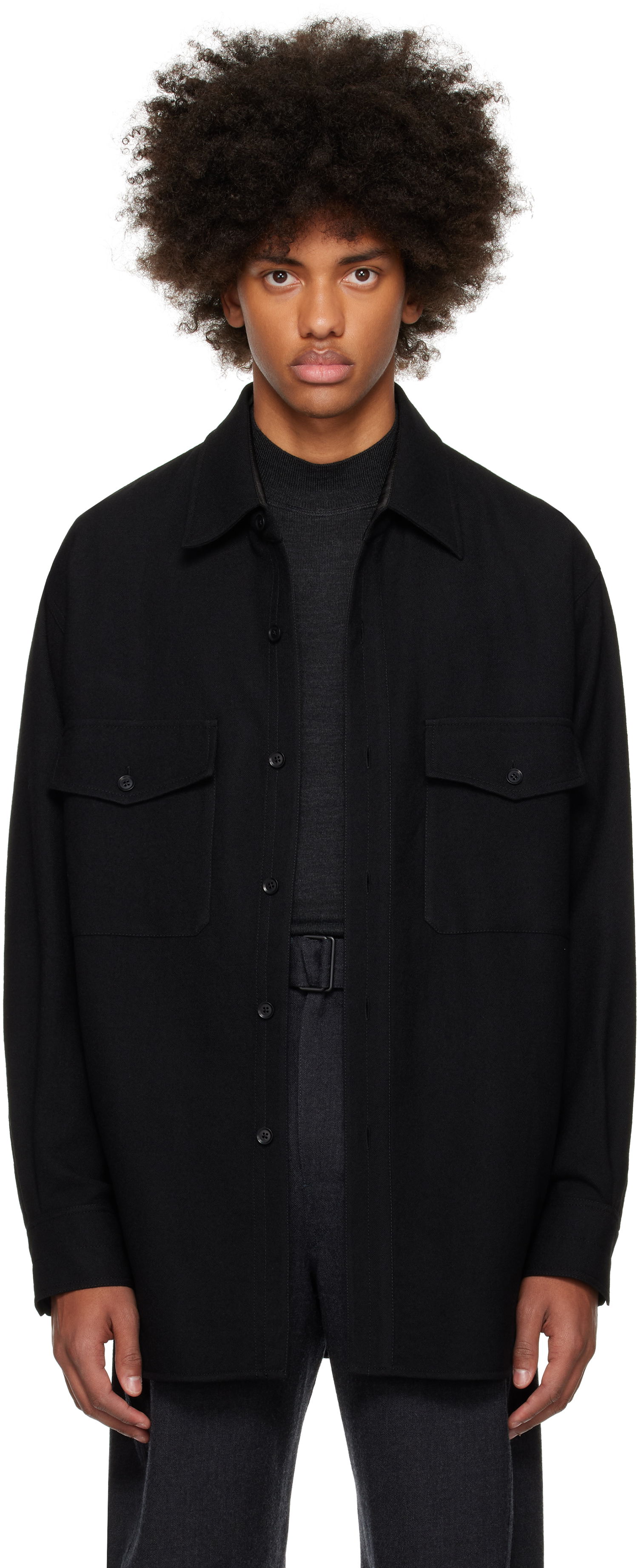 Košeľa LEMAIRE Lemaire Two Pockets Overshirt Čierna | OV1001 LF608, 0