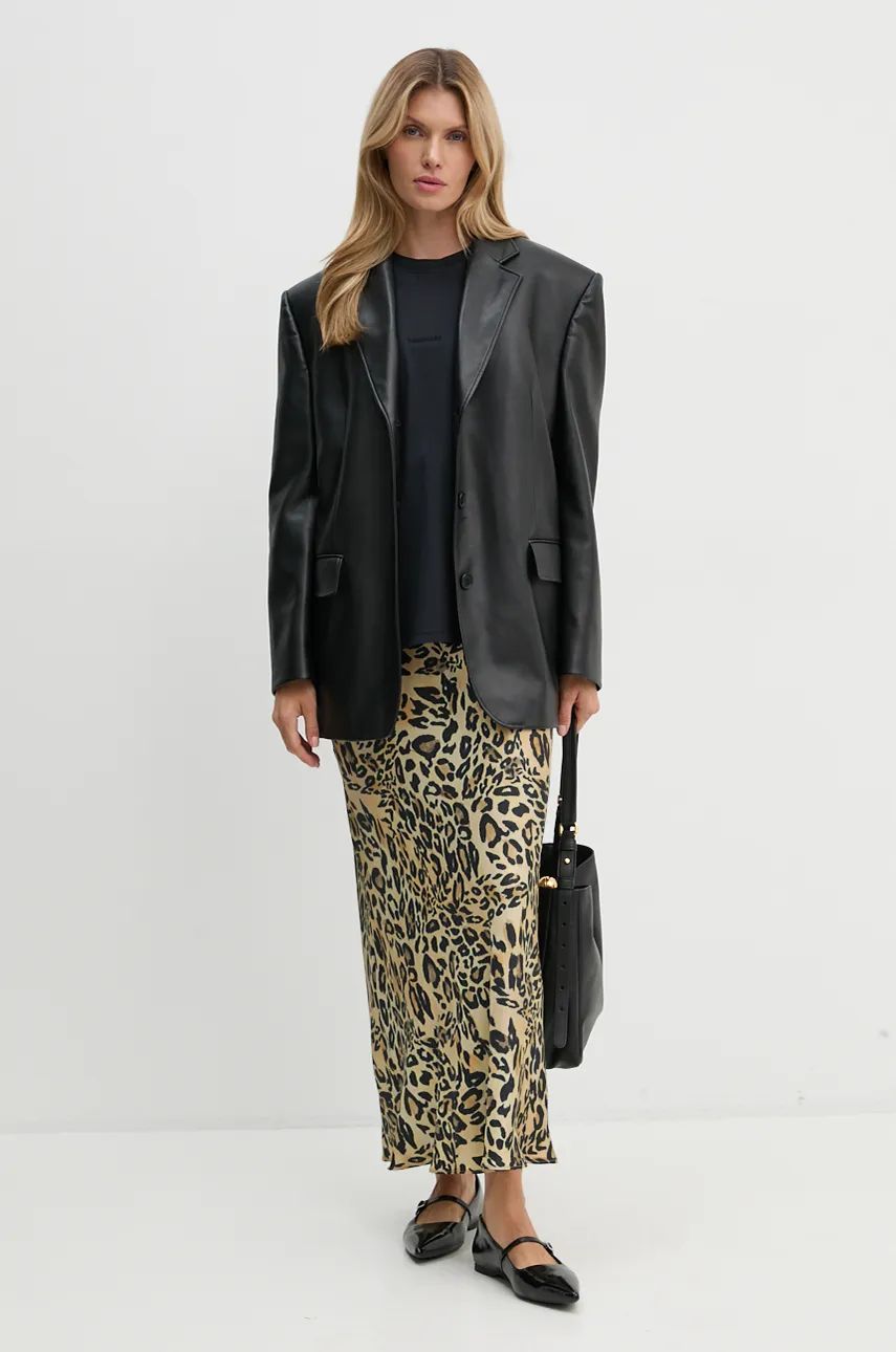 Leopard Print Maxi A-Line Skirt