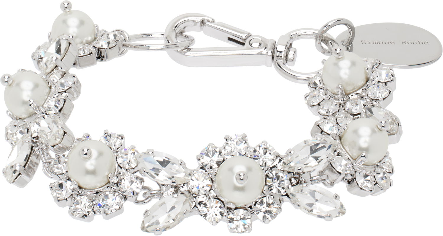 Náramok Simone Rocha Simone Rocha Pearl & Crystal Daisy Floret Bracelet Metalická | BRC80 0906, 0