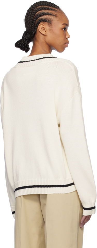 Sveter Maison Margiela MM6 Maison Margiela Varsity Jacquard Sweater Biela | S52HN0009 M13085, 2