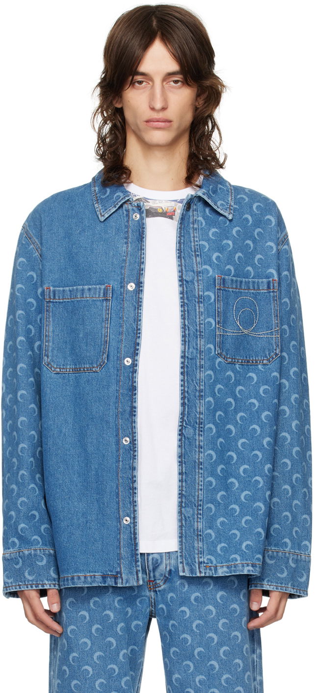 Košeľa Marine Serre Marine Serre Moon Laser Denim Jacket Modrá | MSI033A CDEN0001, 0