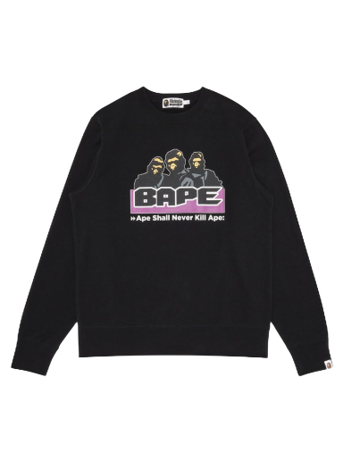 Sveter BAPE Archive Ape Shall Never Kill Ape Crewneck Čierna | 1I70-113-002
