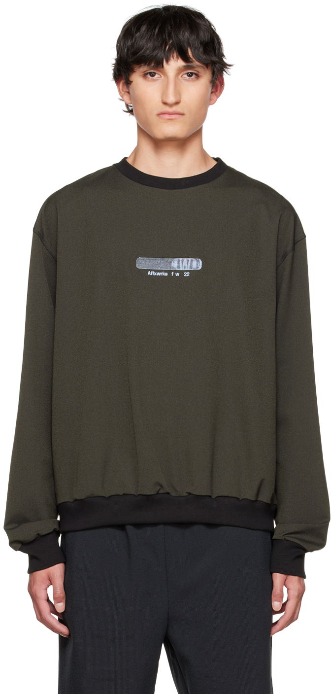 Mikina AFFXWRKS Logo-Print Relaxed-Fit Sweatshirt Zelené | FW22ML01, 0
