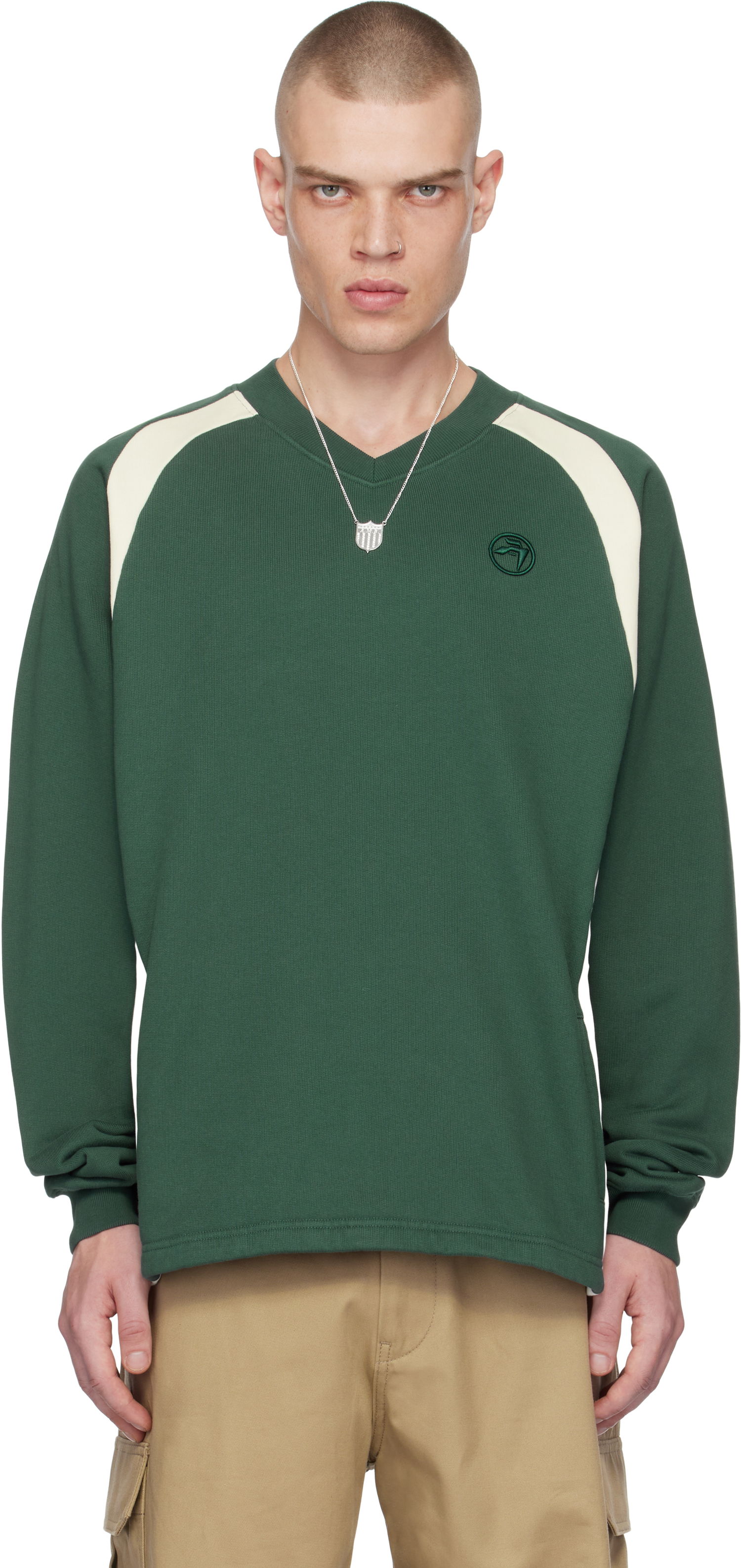 Mikina Ambush V-Neck Long Sleeve Sweatshirt Zelené | BMBA007F24FLE0015231, 0