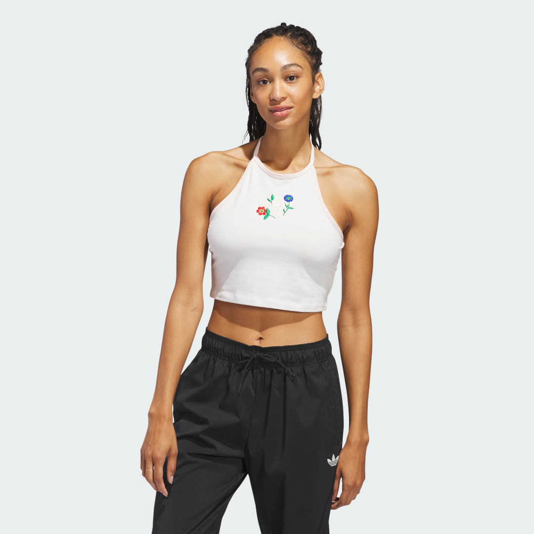 Crop Top adidas Performance Floral Halter Neck Crop Top Ružová | IS2424, 0