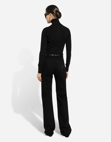Sveter Dolce & Gabbana Dolce & Gabbana Viscose Turtle-Neck Sweater with Logo Čierna | FXW16TJFMFKN0000, 2