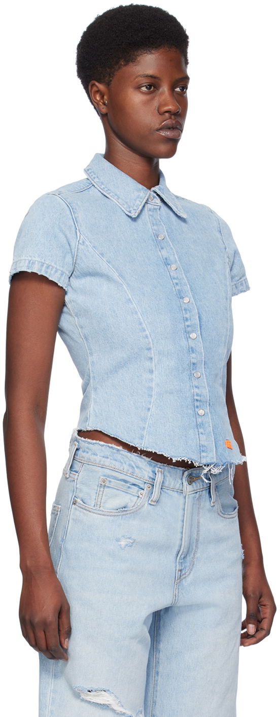 Košeľa ERL ERL Levi's Edition Short Sleeve Denim Shirt Modrá | ERL07B301, 1