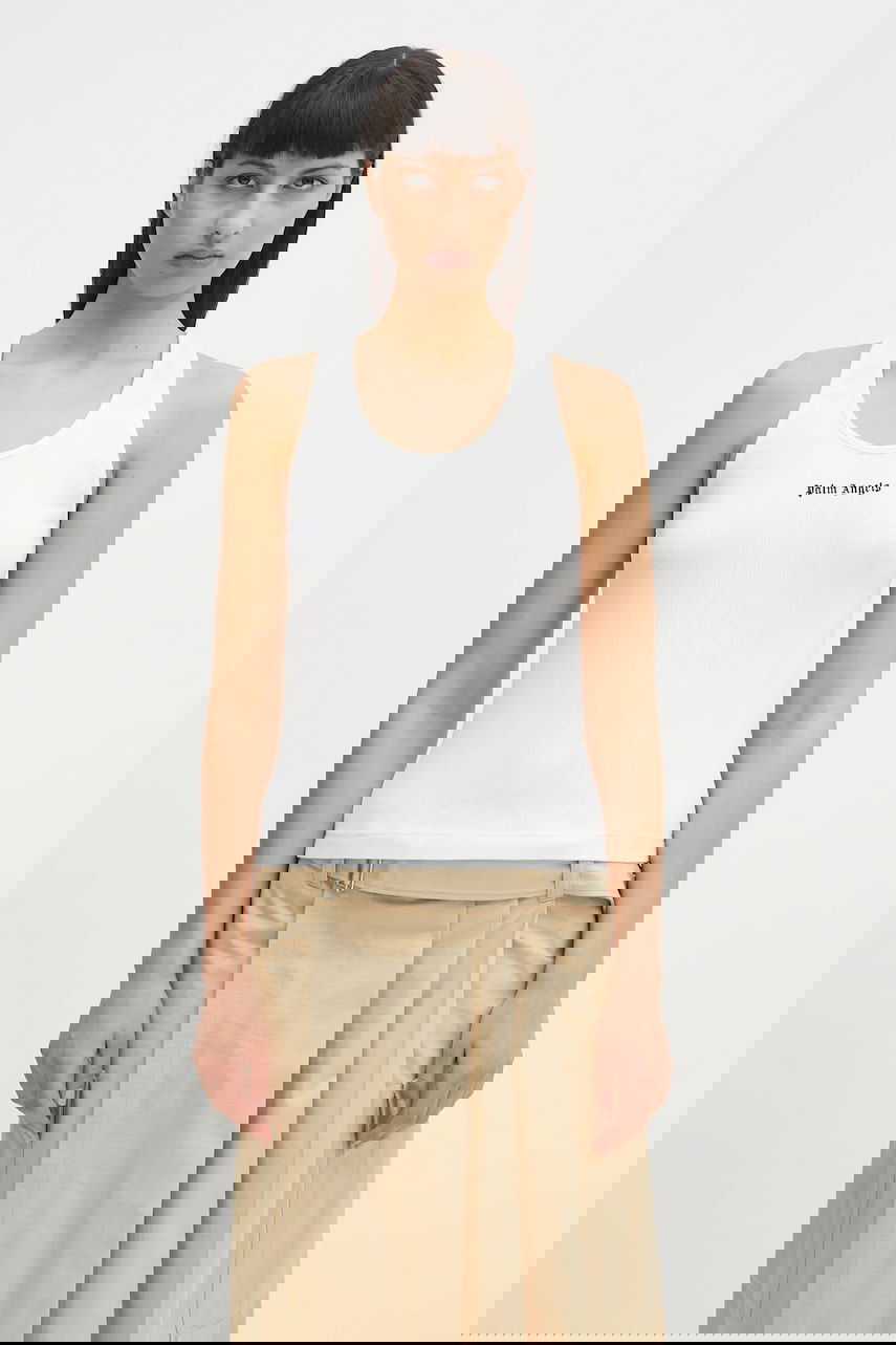 Tielko Palm Angels Palm Angels Classic Logo Rib Tank Top Biela | PWAC020C99FAB0010110, 0
