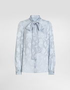 Dolce & Gabbana Floral Jacquard Shirt with Tie