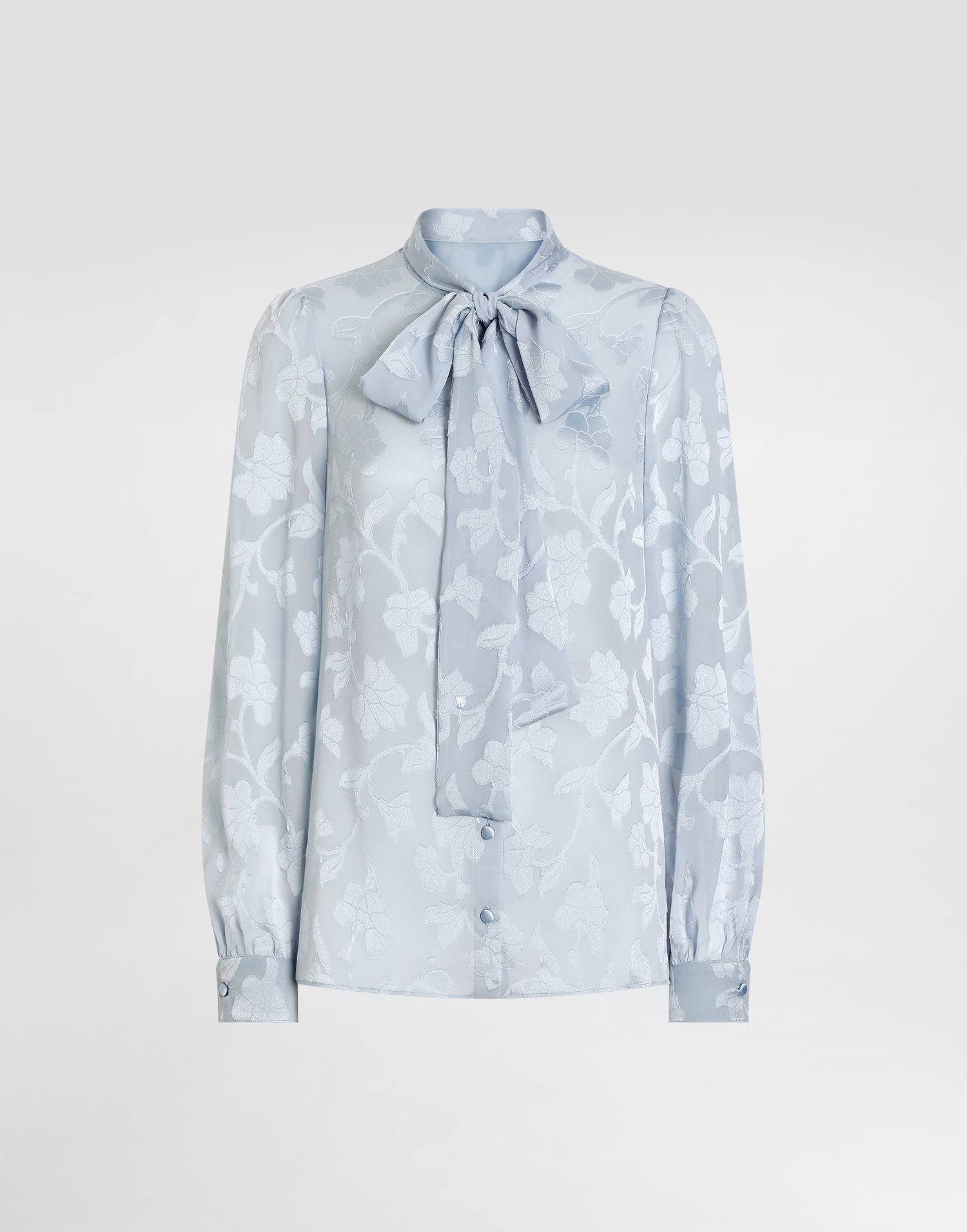 Košeľa Dolce & Gabbana Dolce & Gabbana Floral Jacquard Shirt with Tie Modrá | F5T81TFJ1J3B0276, 0