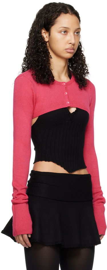 Sveter GUIZIO Guizio Micro Cropped Cardigan Ružová | R24610S003, 1
