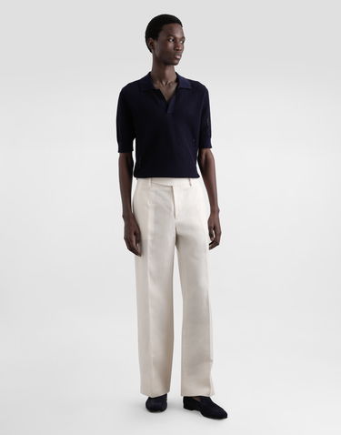 Polo tričko Dolce & Gabbana Dolce & Gabbana Micro-Pattern Cotton Polo Shirt Navy | GXZ73ZJBCGWB3681, 1