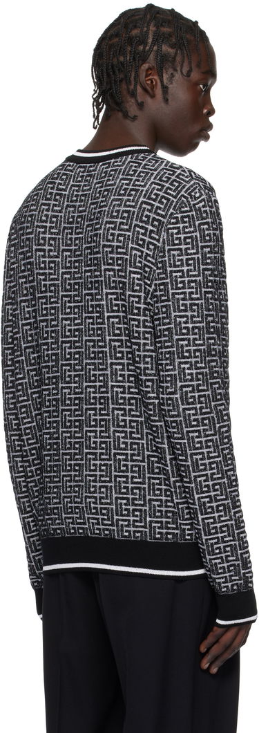Sveter Balmain Geometric Knit Sweater Čierna | EH1KD000KI03, 2