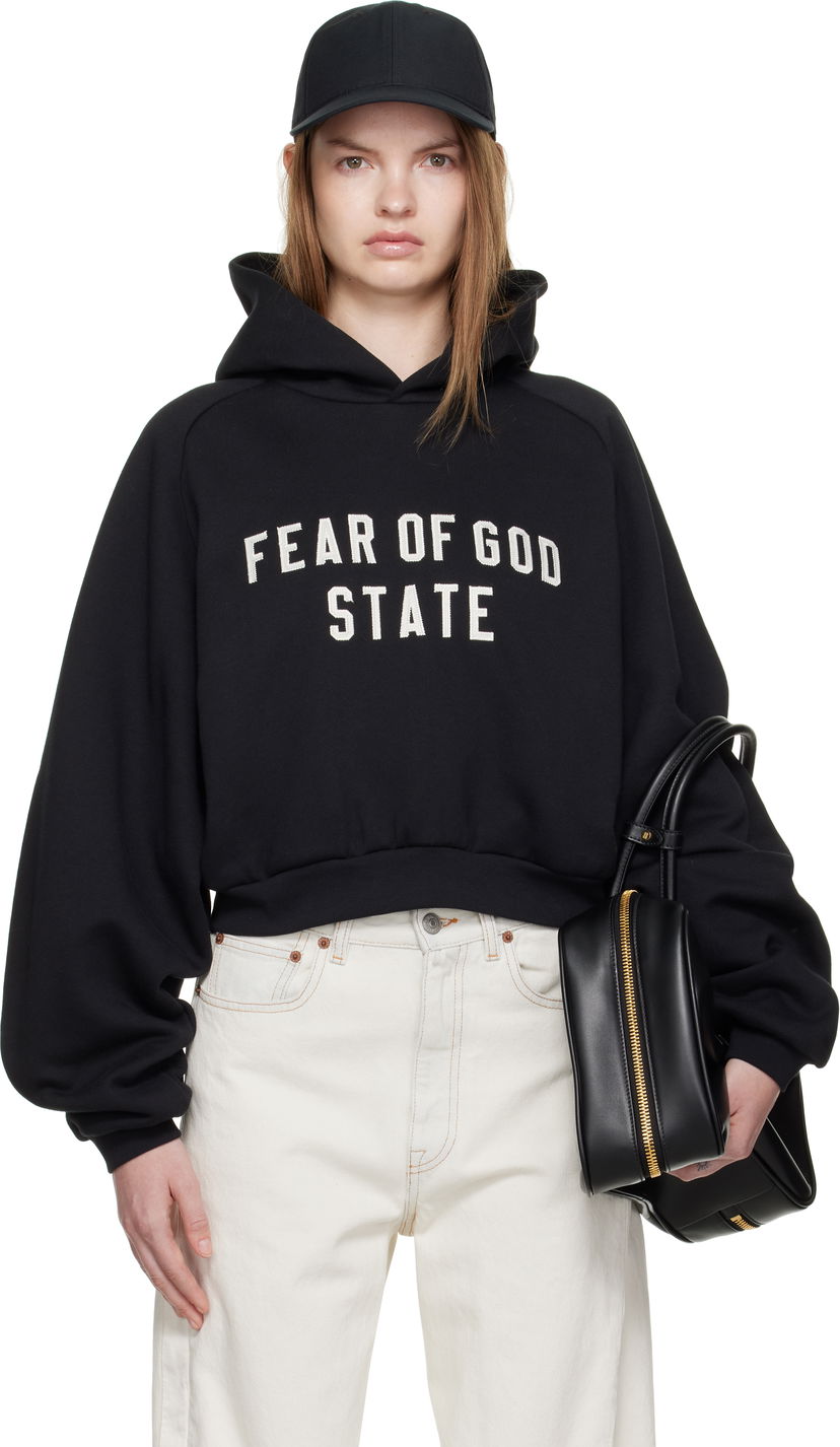 Mikina Fear of God Fear of God ESSENTIALS Fleece Raglan Hoodie Čierna | 192SP257820FW