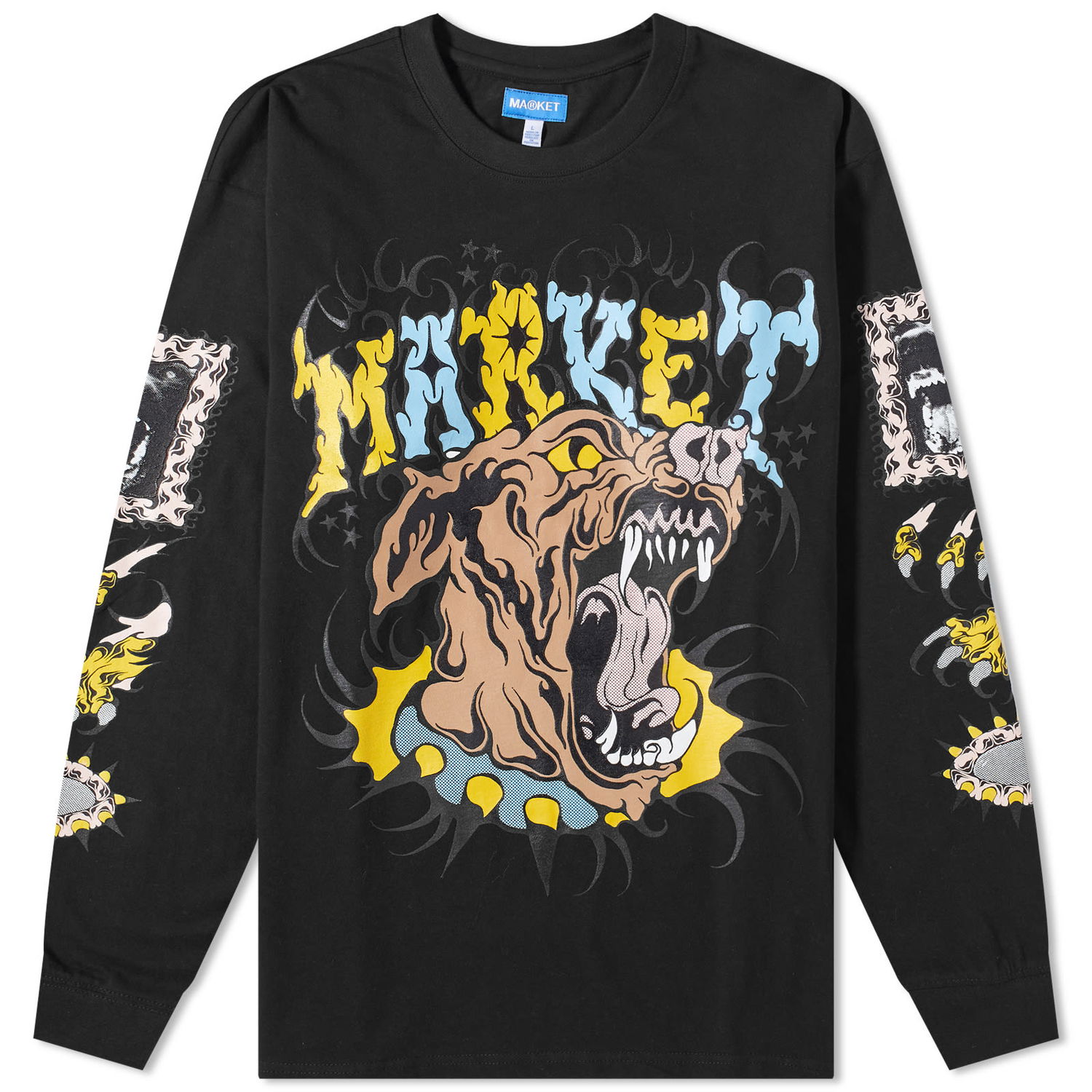 Tričko MARKET Warped Beware T-Shirt Čierna | 398000373-BLK, 0