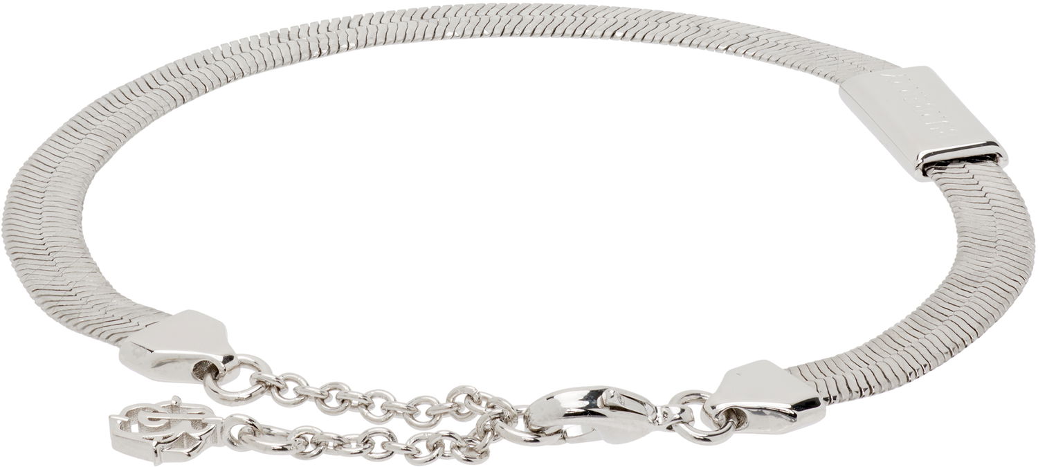 Náramok Burberry Engraved Check Snake Chain Bracelet Metalická | 8122526, 1