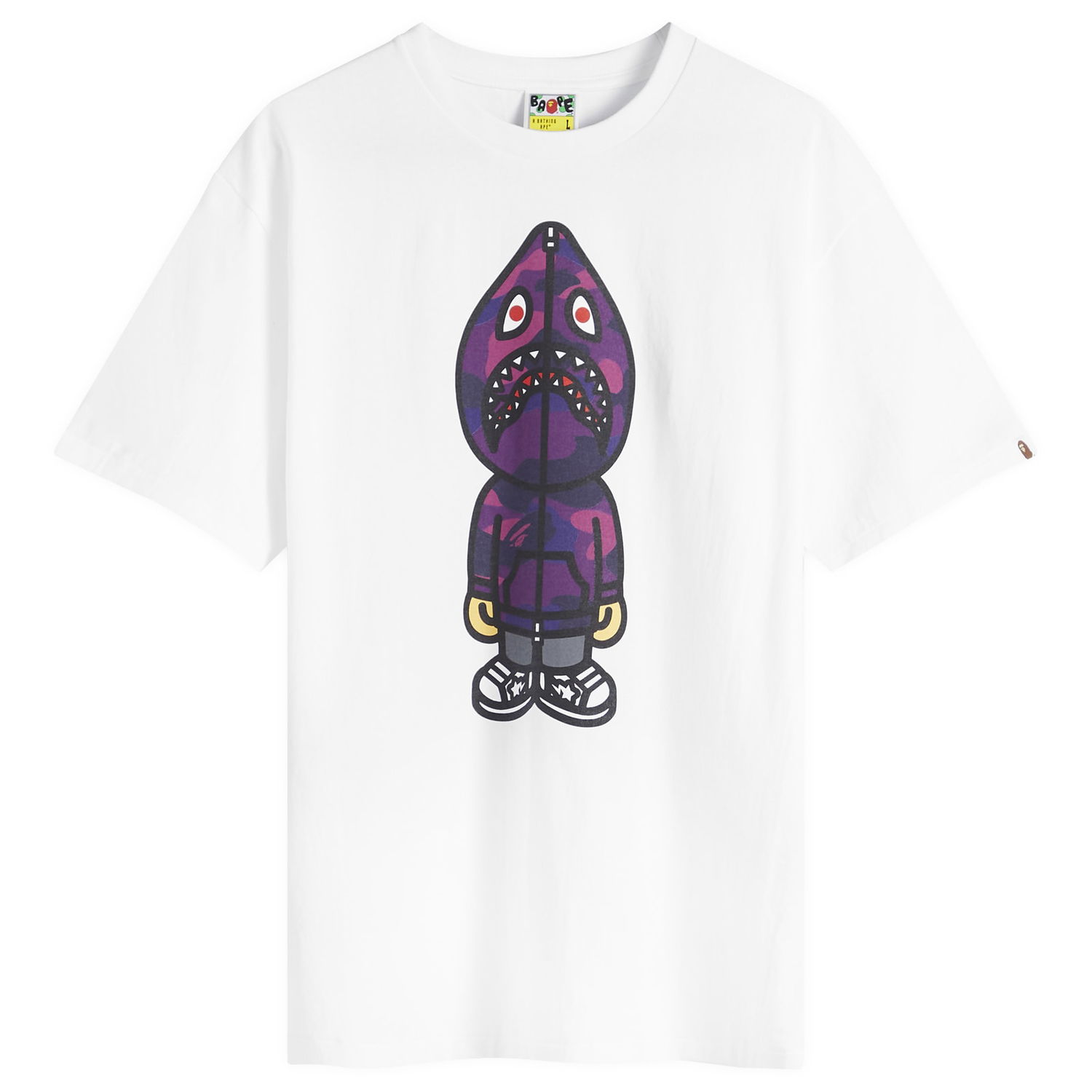 Tričko BAPE A Bathing Ape Colour Camo Classic Milo Shark T-Shirt Biela | 002TEK301006M-WPR, 0