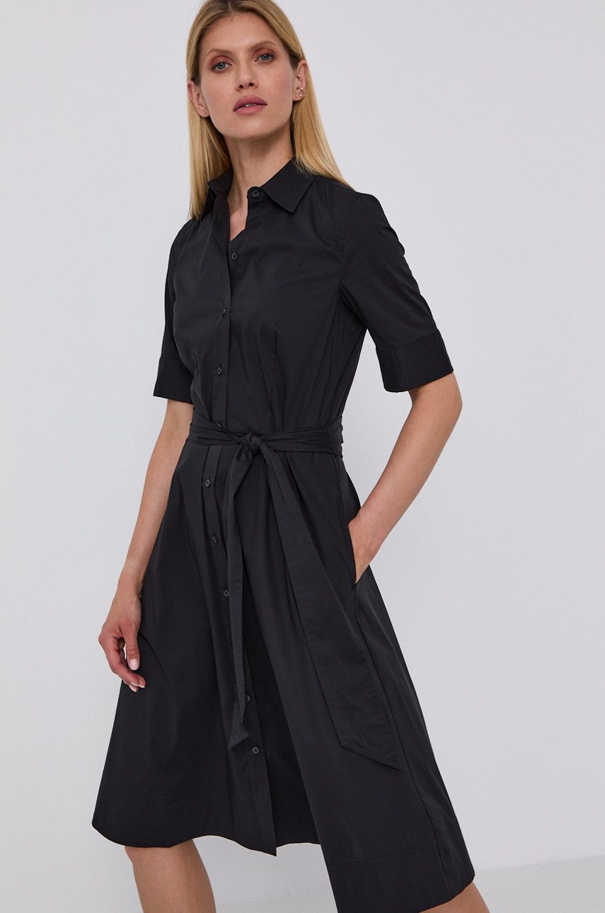 Šaty Polo by Ralph Lauren Mini A-line Shirt Dress Čierna | 200748950002, 0