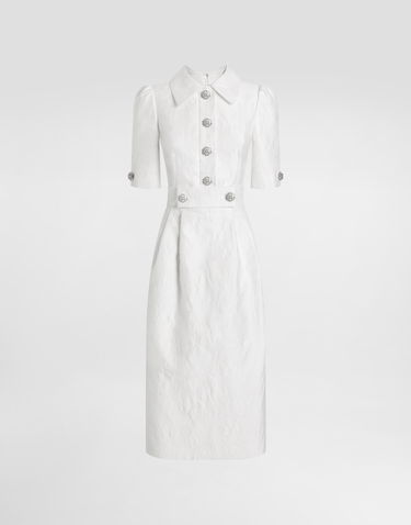 Šaty Dolce & Gabbana Dolce & Gabbana Floral Jacquard Dress Biela | F60ATZFJTB4W3789, 0