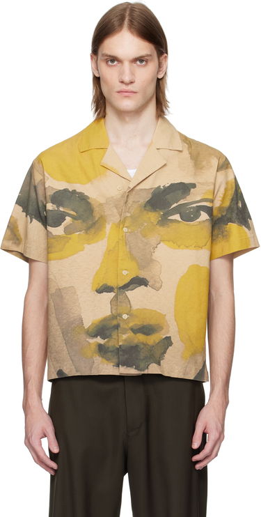 Košeľa KidSuper KidSuper Watercolor Face Camp Shirt Béžová | SS25-SST-04, 0