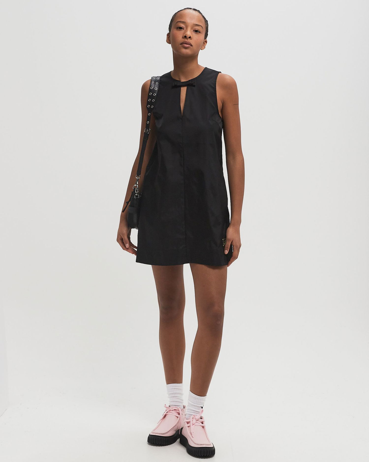 Šaty GANNI Ganni Duchesse Nylon Mini Dress Čierna | W0472-099, 1