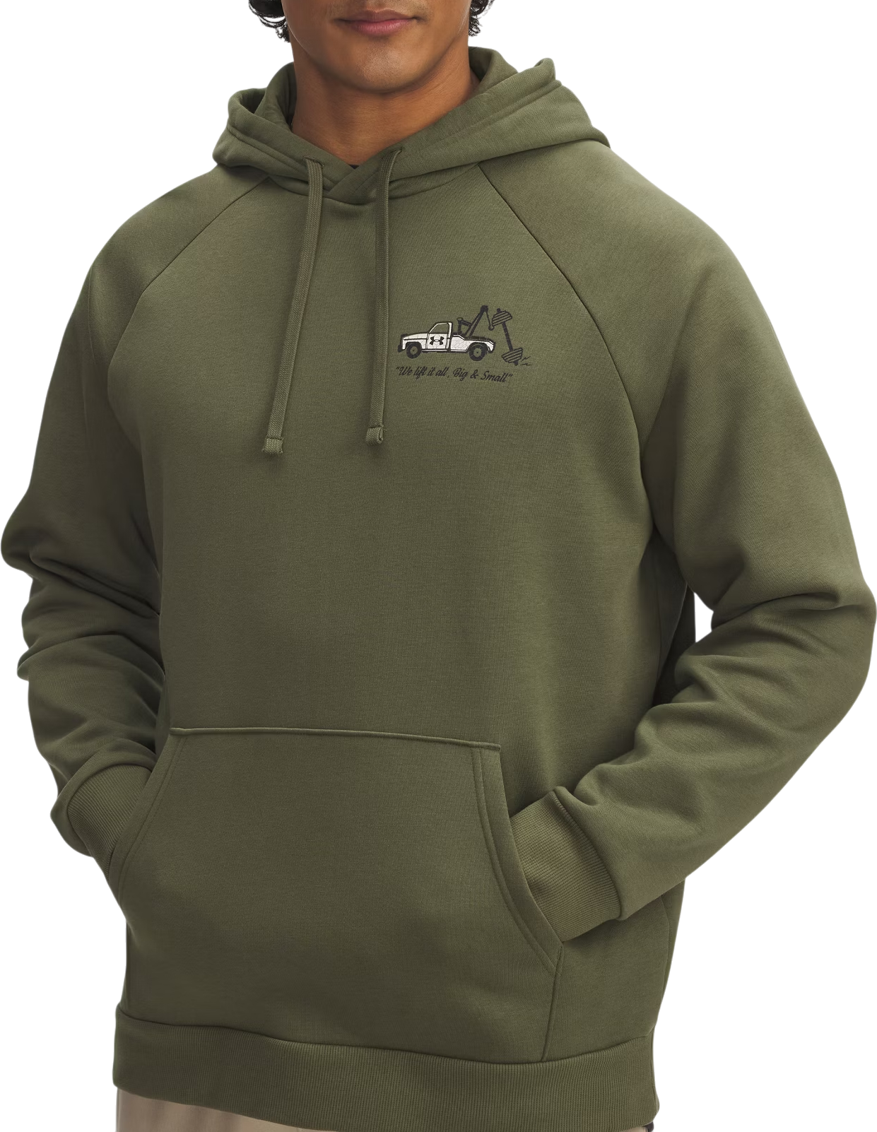 Mikina Under Armour Rival Fleece Hooded Sweatshirt with 'We lift it all' Design Zelené | 6003955-390, 0