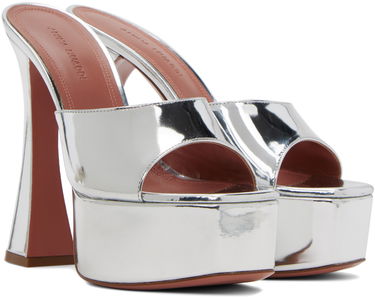 Starostlivosť o obuv Amina Muaddi Amina Muaddi Dalida Heeled Platform Sandals Metalická | DALIDA SANDAL PLATEAU MIRROR, 3