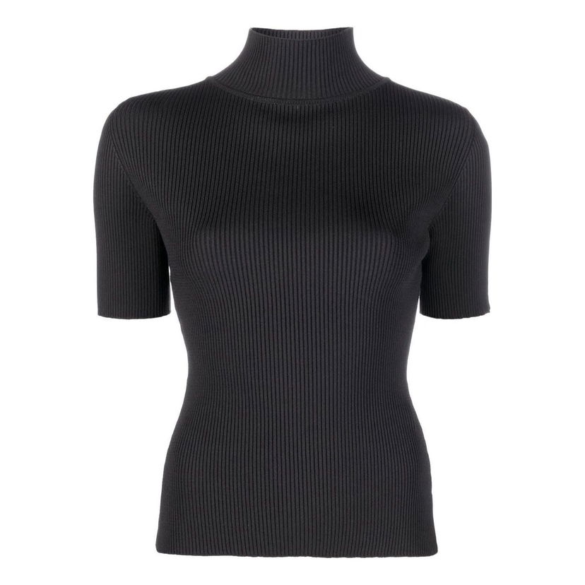 Dres Off-White Ribbed Turtleneck Short Sleeve T-shirt Čierna | OWHF010C99KNI0011009