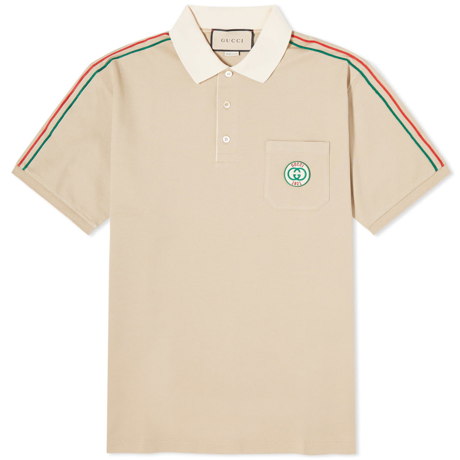 Polo tričko Gucci Pocket Logo Taped Polo Tee Béžová | 753078-XJFTN-2219, 0